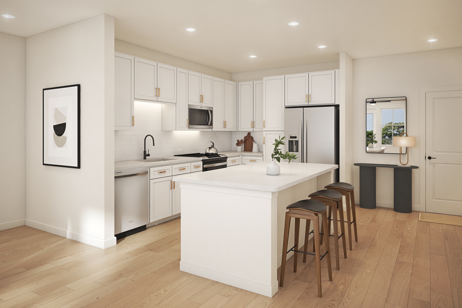 Modern kitchens with stainless steel appliances