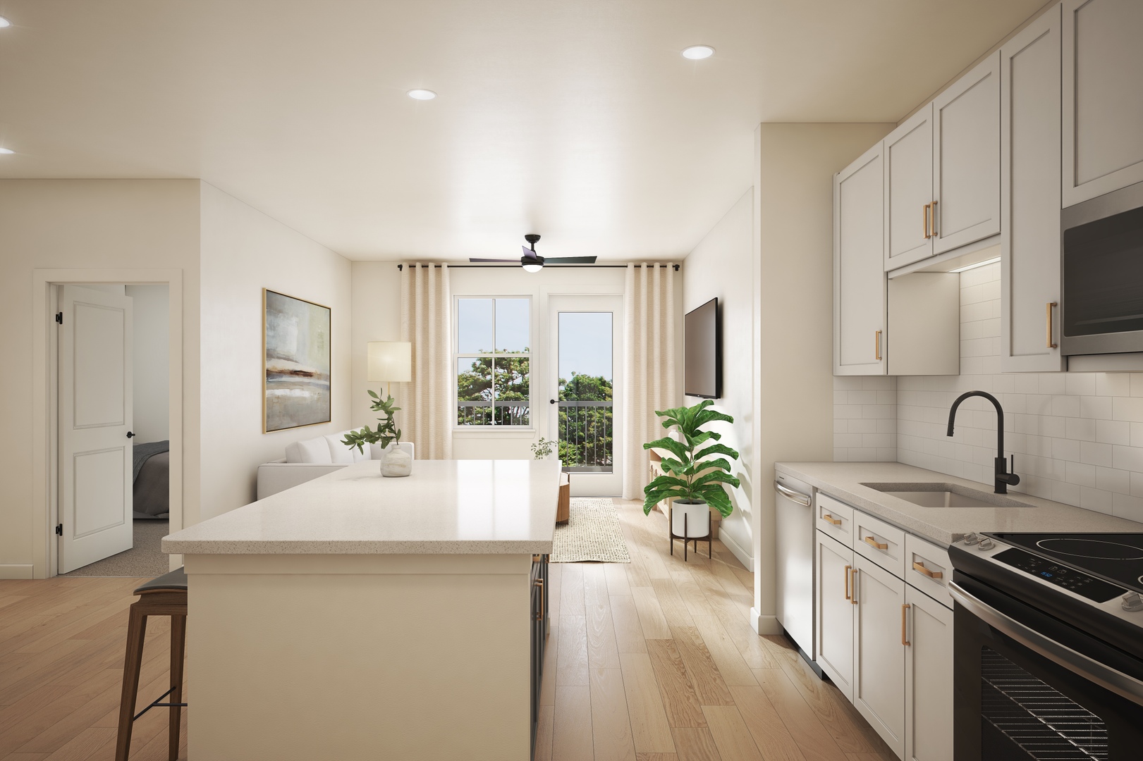 Living spaces with streams of natural light